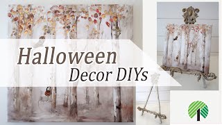 DOLLAR TREE HALLOWEEN DECOR DIY  Canvas Print and Easel DIY [upl. by Jaco75]