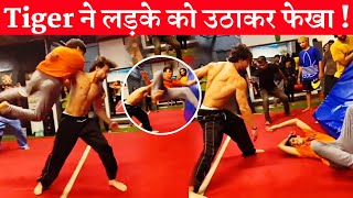 Tiger Shroff Throws A Young Boy Down Hard During Final Fight Training [upl. by Anilys]