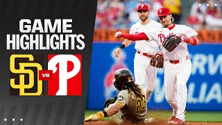 Padres vs Phillies Game Highlights 61724  MLB Highlights [upl. by Eicam]