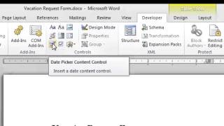 How to Make a FillintheBlank Form With Microsoft Word 2010  Microsoft Word Doc Tips [upl. by Zoba]