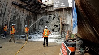 Tunnel boring machines break through final wall in Toronto [upl. by Edge]