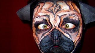 Pug Face Paint in Action [upl. by Lhok]