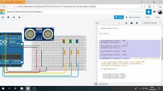 Tinkercad ile Arduino Bölüm 45  Mesafe Sensörü İle Led Yakma 2  4 Bacaklı Sensör [upl. by Nahtad]