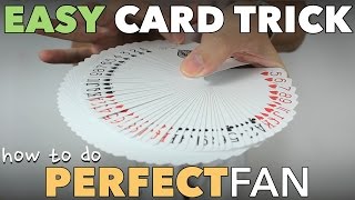 Easy Beginner Card Trick to Fan a Deck of Cards Perfectly  Thumb Fan Tutorial [upl. by Weigle474]