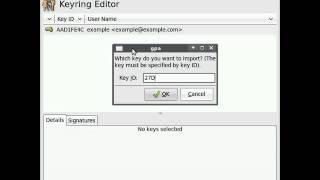 Howto GPA GNU Privacy Assistant  Getting a key from a keyserver [upl. by Oicul321]