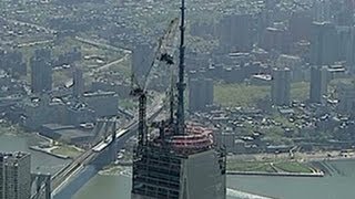 Final parts placed on World Trade Center [upl. by Dlaregztif]