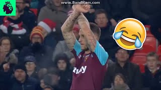 Marko Arnautovic brilliant response to Stoke fans booing 😂 [upl. by Enilec]