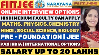 Fiitjee Hirings 2024  Narayana Hirings  Multiple Subject Options  Attractive Salary  Latest Jobs [upl. by Ermeena588]