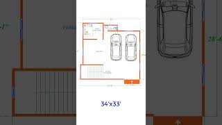 34x33 ground floor  home plan  ghar ka naksha floorplan short [upl. by Anayet]