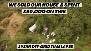 1 YEAR OFF GRID  Everything we build on our abandoned land  TIMELAPSE  Renovating a caravan park [upl. by Lal648]