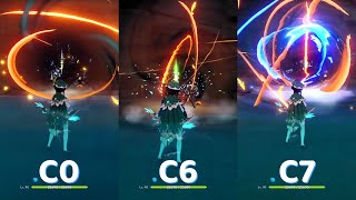 Venti C0 vs C6 vs C7 Gameplay Comparison [upl. by Tacklind]