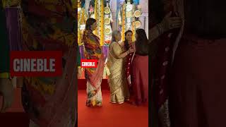 Shweta and Jaya Bachchan at the Mukherjee Familys Durga Puja festivitiesSharbani Rani Mukerji [upl. by Ardyaf]