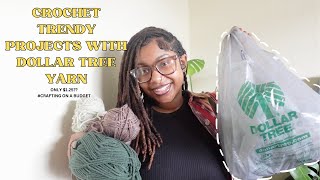 CROCHET TRENDY PROJECTS WITH DOLLAR TREE YARN ballingonabudget crochet crochetvlog [upl. by Hennebery274]