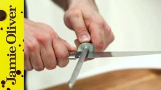 How to sharpen knives  Jamie Olivers Home Cooking Skills [upl. by Beera]