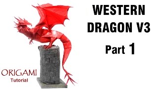 Origami Western Dragon Shuki Kato part 1 [upl. by Anitsua]