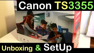 Canon Pixma TS3355 SetUp Unboxing ampQuick Copy Test review [upl. by Ilrahs16]