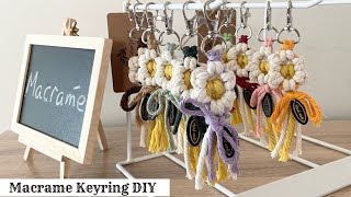 Macrame Daisy Keyring DIY Tutorial  Easy  Beginners  Stepbystep Tutorial [upl. by Sarchet]