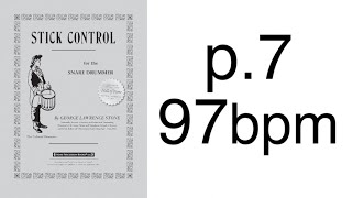 【1day1up】Stick Control p7 97BPM by tadaomi takemura [upl. by Iznyl773]