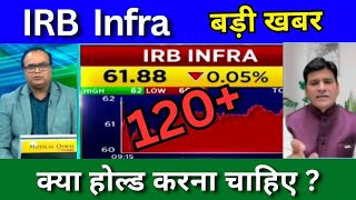 IRB Infra share latest news today IRB Infra share news today Target price share analysis [upl. by Hgielrak566]