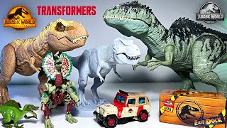 New Transformers Jurassic World Dinosaurs Dilophosaurus TRex Giganotosaurus Spinosaurus Raptor [upl. by Avlis]