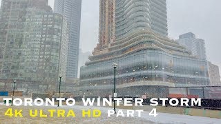 Winter storm downtown toronto part 4 walking tour 4k [upl. by Netsua]