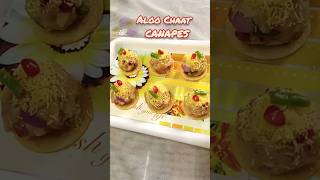 Aloo Chaat Canapes RecipePotato snacks recipes Indian snacks recipesshorts canapes indianfood [upl. by Ydor]