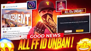 Good News For Free Fire Player 😍 All Free Fire BAN ID UNBAN  How to Unban Free Fire Account [upl. by Fortunio]