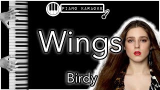 Wings  Birdy  Piano Karaoke Instrumental [upl. by Nnuahs]