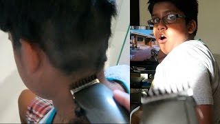 SHAVING HAIR PRANK GONE BAD SURPRISE HAIRCUT PRANK [upl. by Attenol]