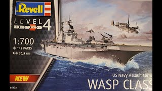 US NAVY AASAULT CARRIER quotWASP CLASSquot from Revell  kit nr 05178 UNBOXING [upl. by Eniamert]