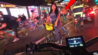 RIDING IN A MASSIVE BIKE RIDEOUT IN LOS ANGELES AFTER DARK [upl. by Nilrev]