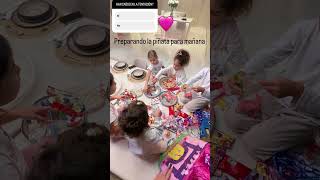 Eva Maria Bella Esmeralda Alana Martina amp Mateo 😍 cr7 family halloween pinata cake [upl. by Lyrem]