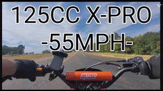 XPRO 125cc pit bike top speed 17 tooth sprocket amp rev limiter delete [upl. by Masterson]