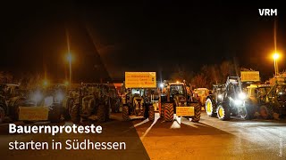 Bauernproteste starten in Südhessen [upl. by Rajiv787]