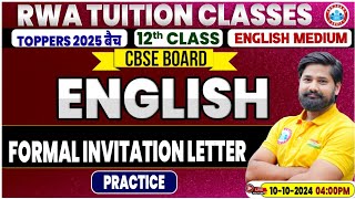 Class 12 English Grammar  Formal Invitation Letter  12th English Grammar Imp Topic By Shahrukh Sir [upl. by Cherie]