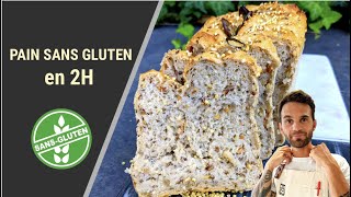 Pain sans gluten en 2h 👨🏻‍🍳 Une recette de pain sans gluten simple à la maison ♨️ glutenfree [upl. by Aenet]