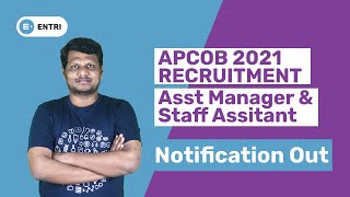 APCOB RECRUITMENT 2021  APCOB NOTIFICATION 2021  DCCB ASSISTANT MANAGERS DCCB STAFF ASSISTANTS [upl. by Guendolen]