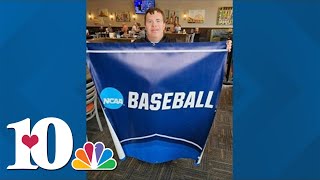 Tennessee baseball gifts Northern Kentucky manager Ryan Mavriplis banners from Knoxville Regional [upl. by Reynolds494]