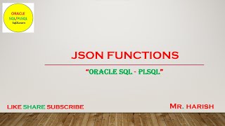 Oracle JSON Functions [upl. by Arama]