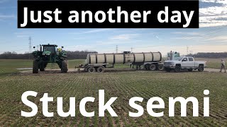 Ross got the semi stuck and more spraying on wheat [upl. by Eittah]