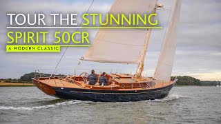 This yacht is a work of art in wood Tour the Spirit 50CR long distance cruising yacht [upl. by Matland]