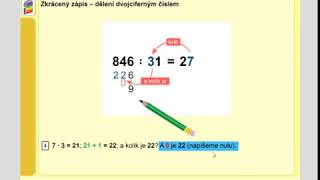 Dělení dvojciferným číslem zkrácený zápis MM 5roč 1díl strana 47 cv 1 úvod [upl. by Isis]