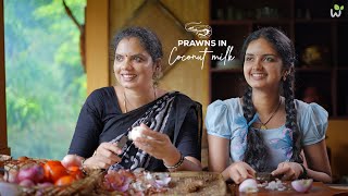 Prawns in Coconut milk  Butter Masala Prawns Fry Recipe  Shrimp Recipes  Kerala village Life [upl. by Arianie]