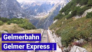 Gelmer Funicular Express Gelmerbahn Express 😊 ⬇️ [upl. by Cott]