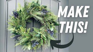 How to Make an Evergreen Winter Wreath with Juniper DIY Christmas Wreath [upl. by Aikmat]