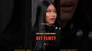 Nicki Minaj amp Stephan Colbert get Flirty 😂💯🐐 nickiminaj stephancolbert hiphop rapper [upl. by Nallad]