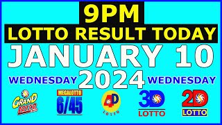 9pm Lotto Result Today January 10 2024 Wednesday [upl. by Merna390]