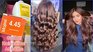 How To Do Global Hair Colour At Home  Salon like permanent hair colour  L’Oréal 445 colour tube [upl. by Elana157]