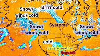 Severe weather  winter weather forecast for the US and Canada nov 8th  nov 17th [upl. by Ahsilef234]