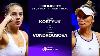 Marta Kostyuk vs Marketa Vondrousova  2024 Stuttgart Semifinal  WTA Match Highlights [upl. by Lorianna163]